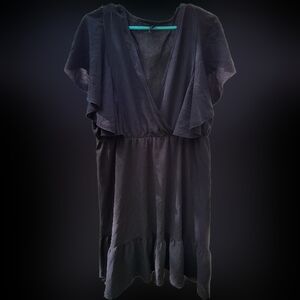 Elegant Black Ruffle Sleeve Dress